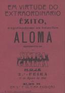 Programa do espetáculo "Aloma".