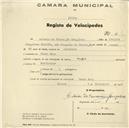 Registo de velocípede de marca Peugeot, com o nº 4, em nome de António da Conceição Gonçalves, morador em Venda Seca.