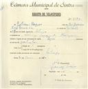 Registo de velocípede com o nº 4682, em nome de Guilherme Marques, morador em Sabugo.