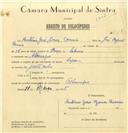 Registo de velocípede de marca Sachs, com o nº 7783, em nome de António José Gomes Correia, morador em Albarraque.