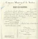 Registo de velocípede de marca Raio, com o nº 5077, em nome de José dos Santos Lageiro, morador em Arneiro da Arreganha.
