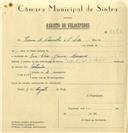 Registo de velocípede de marca Cuciolo, com o nº 6564, em nome da Firma A. Carvalho, Lda, com sede em Rua Elias Garcia, Massamá.