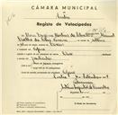 Registo de velocípede com o nº 3247, em nome de Maria Eugénia Martins da Silva Ferreira, moradora em Tojeira.