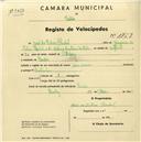 Registo de velocípede com o nº 1769, em nome de José da Silva Pardal, morador em Pendão.