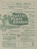 Programa do filme "As Quatro Penas Brancas" realizado por Zoltan Korda com a participação de Ralph Richardson, June Duprez, John Clements e Sir Aubrey Smith.