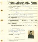 Registo de matricula de carroceiro em nome de Margarida da Assunção, moradora em Galamares, com o nº de inscrição 2184.