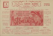 Programa do filme "Céu Vermelho" realizado por Robert Wise com a participação de Robert Mitchum, Barbara Bel Geddes e Robert Preston.