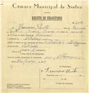 Registo de velocípede de marca Cycles Pombal com motor Cuciolo, com o nº 6327, em nome de Francisco Bento, morador em Albarraque.