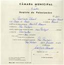 Registo de velocípede de marca Aviz, com o nº 4489, em nome de Martinho Duarte, morador em Pero Pinheiro.