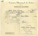 Registo de velocípede de marca Famel com motor Vitória, com o nº 10065, em nome de António Simões Lourenço, morador em Negrais.
