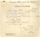 Registo de velocípede de marca Nacional, com o nº 9796, em nome de José Sequeira Felix, morador em Mucifal.