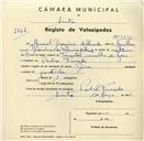 Registo de velocípede de marca Deka, com o nº 3530, em nome de Manuel Dionísio de Almeida, morador em Pedra Furada.