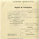 Registo de velocípede com o nº 2170, em nome de Branca Figueiredo d'Almeida Tojal, moradora em Praia das Maçãs.