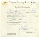 Registo de velocípede de marca Especial, com o nº 8791, em nome de Joaquim Domingos Tadeu, morador em D. Maria.