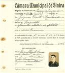 Registo de matricula de carroceiro de 2 ou mais animais em nome de Joaquim Vicente Roussado, morador em Mourão, com o nº de inscrição 2072.