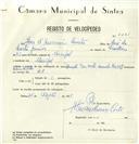 Registo de velocípede de marca Ducati, com o nº 8231, em nome de José d'Assunção Costa, morador em Mucifal.