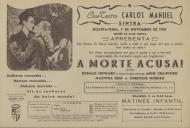 Programa do filme "A Morte Acusa" com a participação de Ronald Howard, Anne Crawford, Maxwell Reed e Christine Norden.