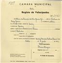 Registo de velocípede de marca Flecha, com o nº 2540, em nome de Maria da Assunção da Silva Gomes, moradora em Queluz.