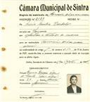 Registo de matricula de carroceiro de 2 ou mais animais em nome de Maria Emília Bordalo, moradora em Gouveia, com o nº de inscrição 2121.