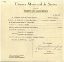 Registo de velocípede com o nº 9746, em nome de António Fernando Tomás Gaspar, morador em Idanha.