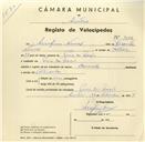Registo de velocípede de marca Caravela, com o nº 3242, em nome de Serafim Nunes, morador em Praia das Maçãs.