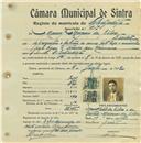 Registo de matricula de velocipedista em nome de Manuel Marques da Silva, morador em Sintra, com o nº de inscrição 617.