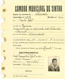 Registo de matricula de velocipedista em nome de Carlos Tojal, morador em Eguaria, com o nº de inscrição 2717.