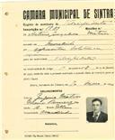 Registo de matricula de velocipedista em nome de António Gonçalves Matias, morador em Morelinho, com o nº de inscrição 1989.