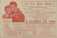 Programa do filme "A Esquina da Vida" com a participação de John Mills, Martha Scott, Trevor Howard, Patricia Roc e Richard Carlson.