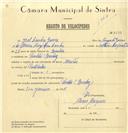 Registo de velocípede de marca Mourão, com o nº 7540, em nome de Joel Canha Gama, morador em Pendão.