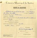 Registo de velocípede de marca Cuciolo - Ducati, com o nº 7946, em nome de António Augusto de Carvalho, morador em Sintra.