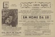 Programa do filme Em Nome da Lei realizado por Pietro Germi com a participação de Massimo Girotti, Jone Salinas, Camilo Mastrocinque e Charles Vane.