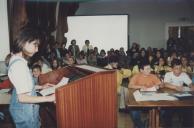 Sessão de Assembleia Infantil na sala da Nau do Palácio Valenças.