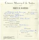 Registo de velocípede de marca Pombal, com o nº 8371, em nome de Rodolfo dos Santos Domingos, morador em Rio de Mouro.