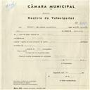 Registo de velocípede de marca Raio, com o nº 4369, em nome de Eduardo de Jesus Anastácio, morador em Vila Verde