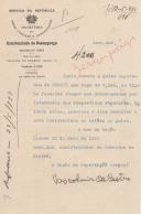 Ofício do Chefe da Repartição Central do Ministério das Obras Públicas e Comunicações, Vasco Luís de Castro, ao Administrador do Concelho de Sintra, remetendo 4 guias, pedindo para as fazer chegar  aos interessados por intermédio dos regedores.