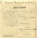 Registo de velocípede de marca Cycles Pombal com motor, com o nº 6572, em nome de Carlos José Pinto dos Santos, morador em Carenque.