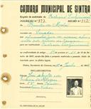Registo de matricula de cocheiro profissional em nome de Romão de Matos, morador em Serradas, com o nº de inscrição 897.
