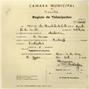 Registo de velocípede de marca Raleigh com o nº 2728, em nome de Mário de Macedo Sá da Costa, morador em Rio de Mouro.