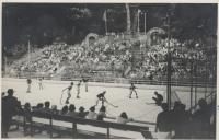 Jogo de hoquei em patins no Parque da Liberdade em durante o festival da juventude.