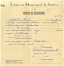 Registo de velocípede de marca Sagres, com o nº 7881, em nome de Albertino Tomás, morador em Venda Seca.
