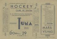 Programa da homenagem da Tuna Operária de Sintra ao Hóquei de Sintra com várias atividades a decorrer a 29 de outubro de 1944.