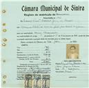 Registo de matricula de velocipedista em nome de Manuel Francisco Catalão Júnior, morador em Maceira, com o nº de inscrição 403.