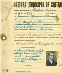 Registo de matricula de cocheiro amador em nome de Januário [...] de Almeida, morador em [...] , com o nº de inscrição 900.