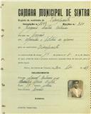 Registo de matricula de velocipedista em nome de Joaquim Leitão Antunes, morador em Covões, com o nº de inscrição 1803.