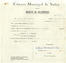 Registo de velocípede de marca Sachs, com o nº 8897, em nome de António Rosa da Silva, morador em Negrais.