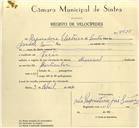 Registo de velocípede de marca Nacional, com o nº 9925, em nome de Reparadora Elétrica de Santa Isabel, com sede em Fação.