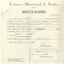 Registo de velocípede de marca Olympique, com o nº 5064, em nome de Manuel Alves, morador em Lameiras.