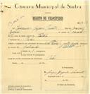Registo de velocípede de marca Cicles Pombal, com o nº 6751, em nome de Joaquim Gregório Peixoto, morador em Belas.