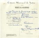 Registo de velocípede de marca Pombal, com o nº 8386, em nome de José Fernandes da Conceição Simões, morador em Lameiras.